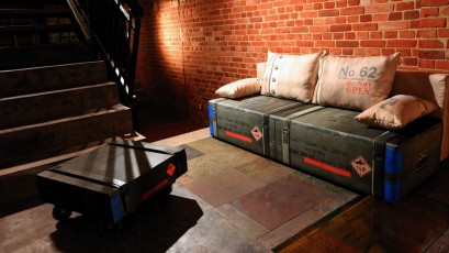  Libro Sofa Play Full Military - Sofa with bed and storage