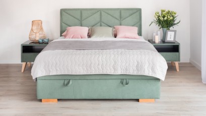 Hauss Storage Bed Alma Slim - Modern upholstered bed with storage