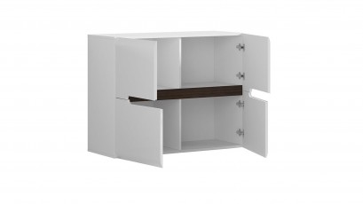 Azteca Trio 4 Door Storage Cabinet - Glossy white cabinet