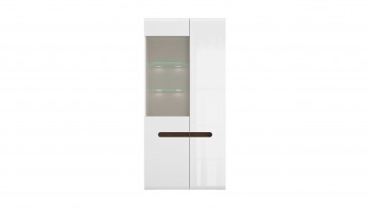  Azteca Trio Double Display Cabinet - High gloss white 2 door cabinet