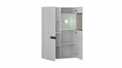  Azteca Trio 2 Door Display Cabinet - High gloss white cabinet