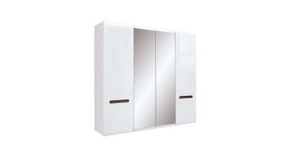  Azteca Trio 4 Door Wardrobe - Large, glossy white armoire