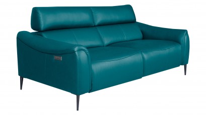  Des Sofa Milano 3TVE - Dollaro Turquoise - Double power recliner
