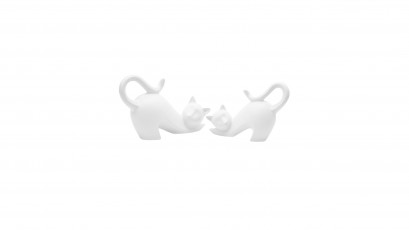  Torre & Tagus White Posing Cats - 2 Piece Decor Sculpture Set