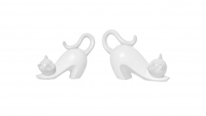  Torre & Tagus White Posing Cats - 2 Piece Decor Sculpture Set