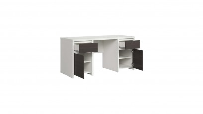 Kaspian White + Wenge Desk 160 - Large office desk
