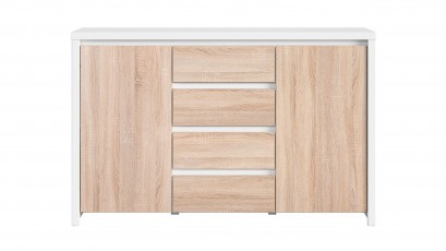  Kaspian White + Oak Sonoma Dresser - Versatile storage solution