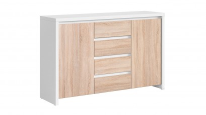  Kaspian White + Oak Sonoma Dresser - Versatile storage solution