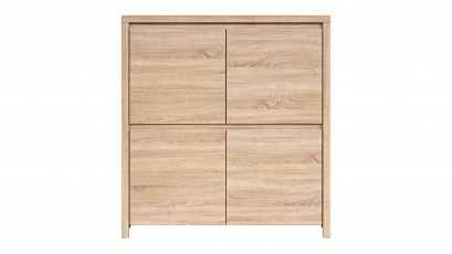  Kaspian Oak Sonoma 4 Door Storage Cabinet - Contemporary furniture collection