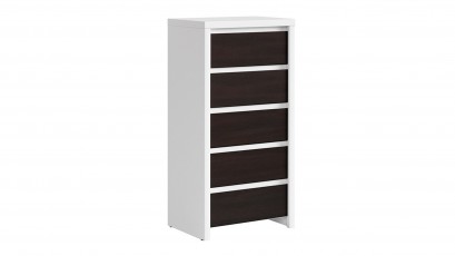 Kaspian White + Wenge 5 Drawer Dresser - Contemporary furniture collection