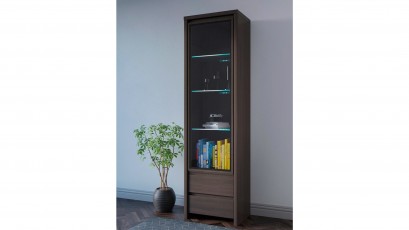  Kaspian Wenge Single Display Cabinet - Contemporary furniture collection