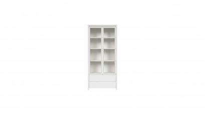  Kaspian White Double Display Cabinet - Contemporary furniture collection