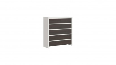  Kaspian White + Wenge 6 Drawer Dresser - Contemporary furniture collection