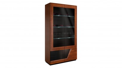  Mebin Smart Double Display Cabinet Right Antique Walnut - Furniture of the highest quality
