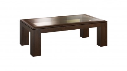  Mebin Rossano Coffee Table With Glass Oak Notte - High-quality European furniture