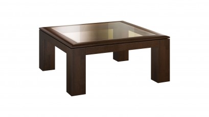  Mebin Rossano Square Coffee Table With Glass Oak Notte - High-quality European furniture