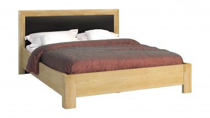  Mebin Rossano Queen Bed With Straight Headboard Oak Bianco - High-quality European furniture