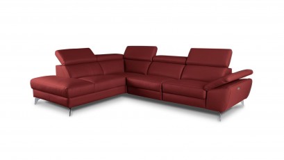  Des Sectional Panama - Dollaro Red - Sofa with power recliner