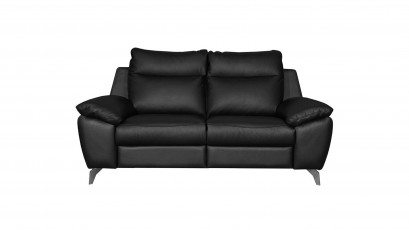  Des Loveseat Perle - Dollaro Nero - Full grain leather sofa