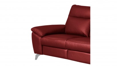  Des Loveseat Perle - Dollaro Red - Full grain leather sofa