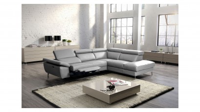 Des Sectional Panama - Dollaro Gris  - Sofa with power recliner