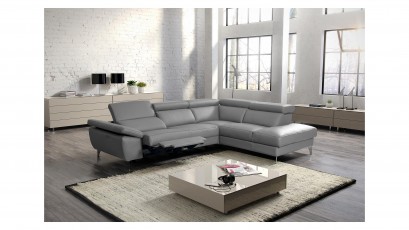  Des Sectional Panama - Dollaro Steel - Sofa with power recliner