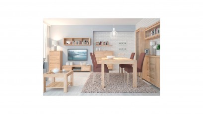  Kaspian Oak Sonoma 4 Door Storage Cabinet - Contemporary furniture collection
