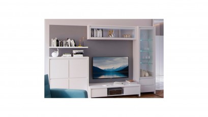  Kaspian White Single Display Cabinet - Contemporary furniture collection