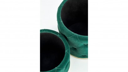  Halmar Set of Two Green Polly Ottomans - Storage poufs