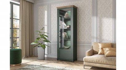  Helvetia Evora Right Single Display Cabinet Type 06 G/O - Deep green china cabinet