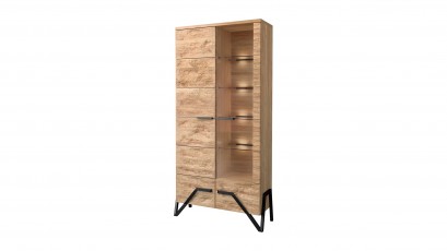  Mebin Pik Double Display Cabinet III Natural Oak Lager - Right - Living room collection