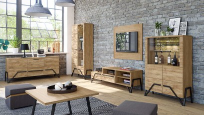  Mebin Pik 2 Door 2 Drawer Sideboard Natural Oak Lager - Living room collection