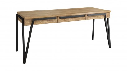  Mebin Pik Large 3 Drawer Desk Natural Oak Lager - Luxury furniture collection
