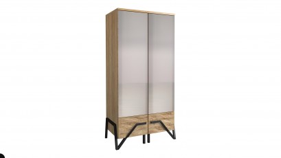  Mebin Pik Wardrobe With Mirror II Natural Oak Lager - Bedroom furniture collection