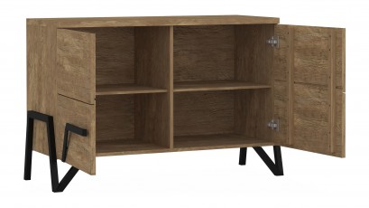  Mebin Pik 2 Door Storage Cabinet Natural Oak Lager - Living room collection