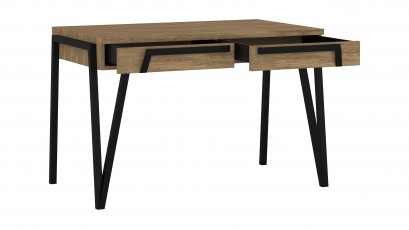  Mebin Pik 2 Drawer Desk Natural Oak Lager - Luxury furniture collection