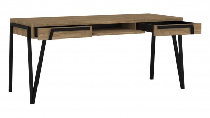  Mebin Pik Large 2 Drawer Desk Natural Oak Lager - Luxury furniture collection