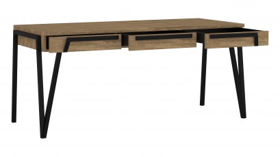  Mebin Pik Large 3 Drawer Desk Natural Oak Lager - Luxury furniture collection