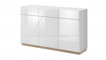  Lenart Futura 3 Door 3 Drawer Storage Cabinet - Glossy white sideboard