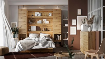 Bed Concept - Murphy Bed BC-01 - Vertical 140x200 - Oak Artisan - Modern Wall Bed