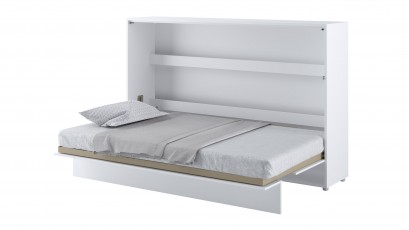  Bed Concept - Murphy Bed BC-05 - Horizontal 120x200 - Matte White - Modern Wall Bed
