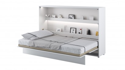  Bed Concept - Murphy Bed BC-05 - Horizontal 120x200 - Matte White - Modern Wall Bed