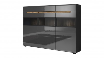  Helvetia Hektor Sideboard Type 48 G - Glossy grey living room furniture collection
