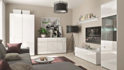  Azteca Trio Single Display Cabinet - High gloss white unit