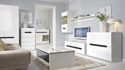  Azteca Trio 4 Door Storage Cabinet - Glossy white cabinet