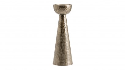  Torre & Tagus Makira Tall Candle Holder - Hammered Antique Brass Aluminum Pillar