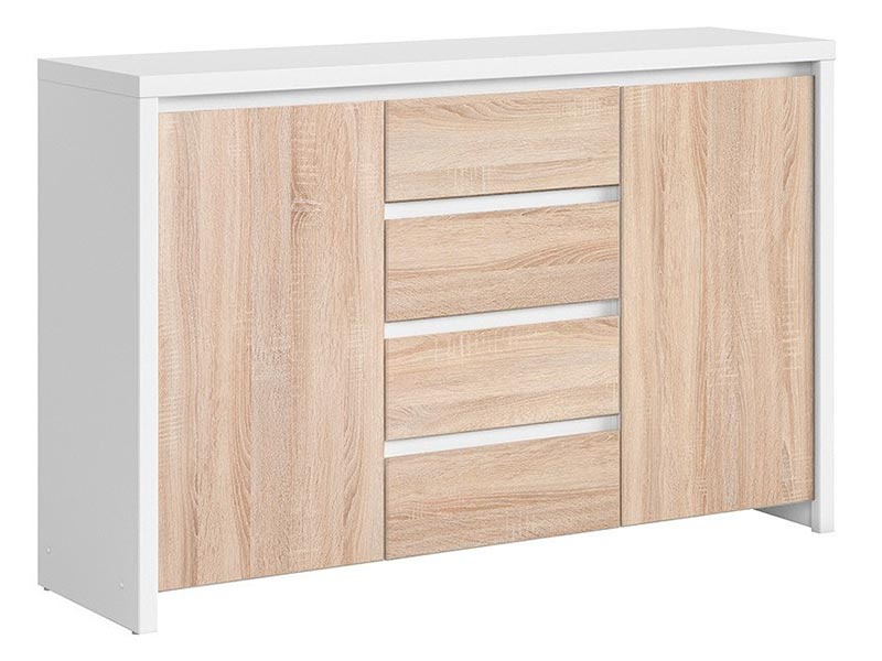  Kaspian White + Oak Sonoma Dresser - Versatile storage solution - Online store Smart Furniture Mississauga