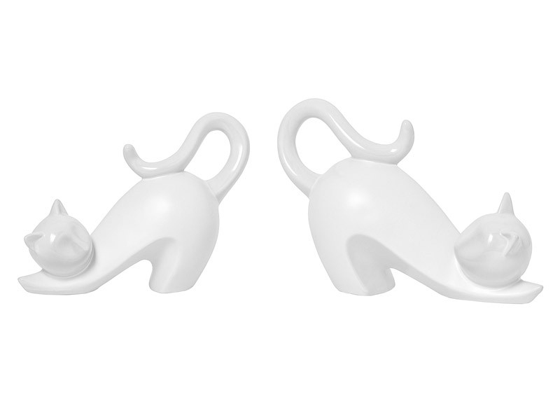 Torre &amp; Tagus White Posing Cats - 2 Piece Decor Sculpture Set