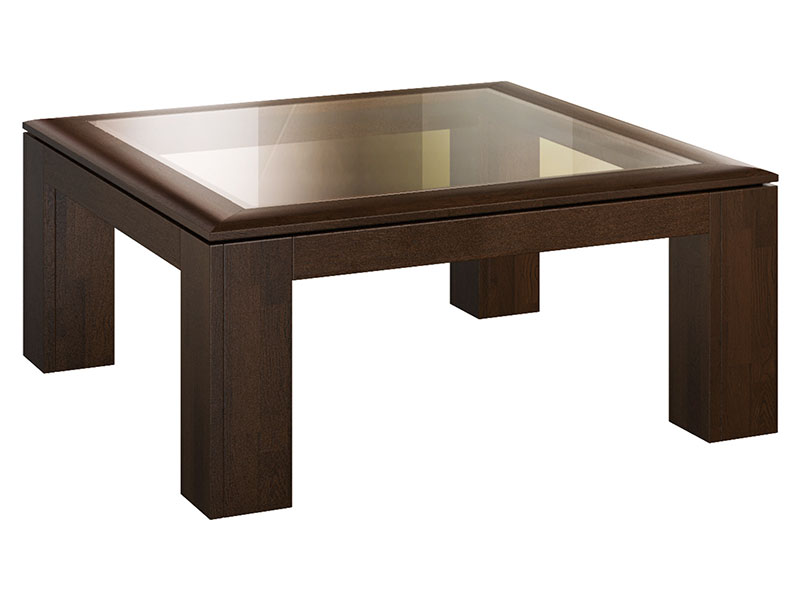  Mebin Rossano Square Coffee Table With Glass Oak Notte - High-quality European furniture - Online store Smart Furniture Mississauga