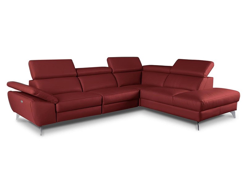  Des Sectional Panama - Dollaro Red - Sofa with power recliner - Online store Smart Furniture Mississauga